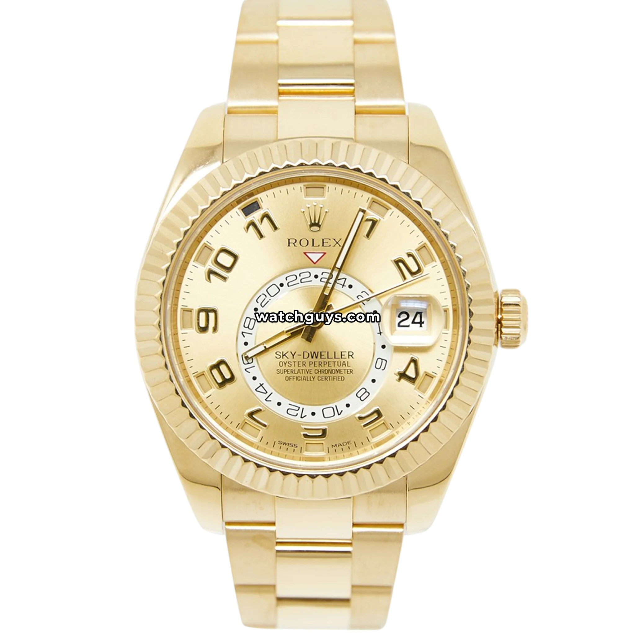Rolex Sky-Dweller 326938 Champagne 42mm Yellow Gold – WatchGuys