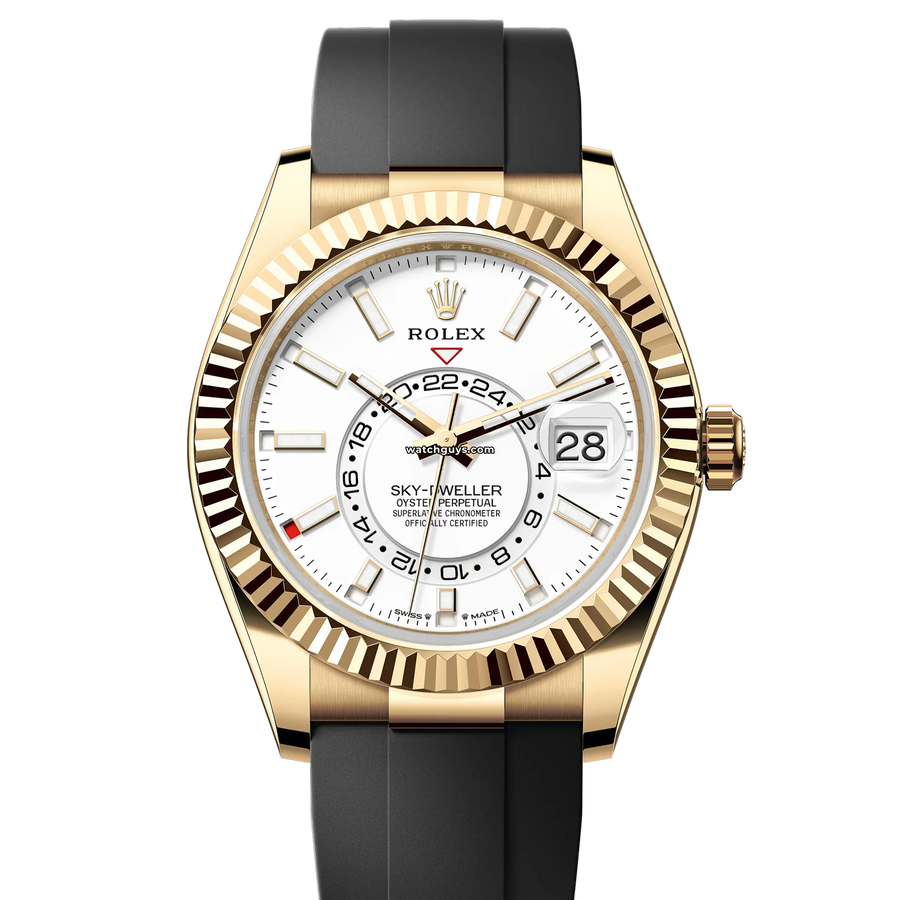 Rolex Sky Dweller 336238 White Oysterflex Watches
