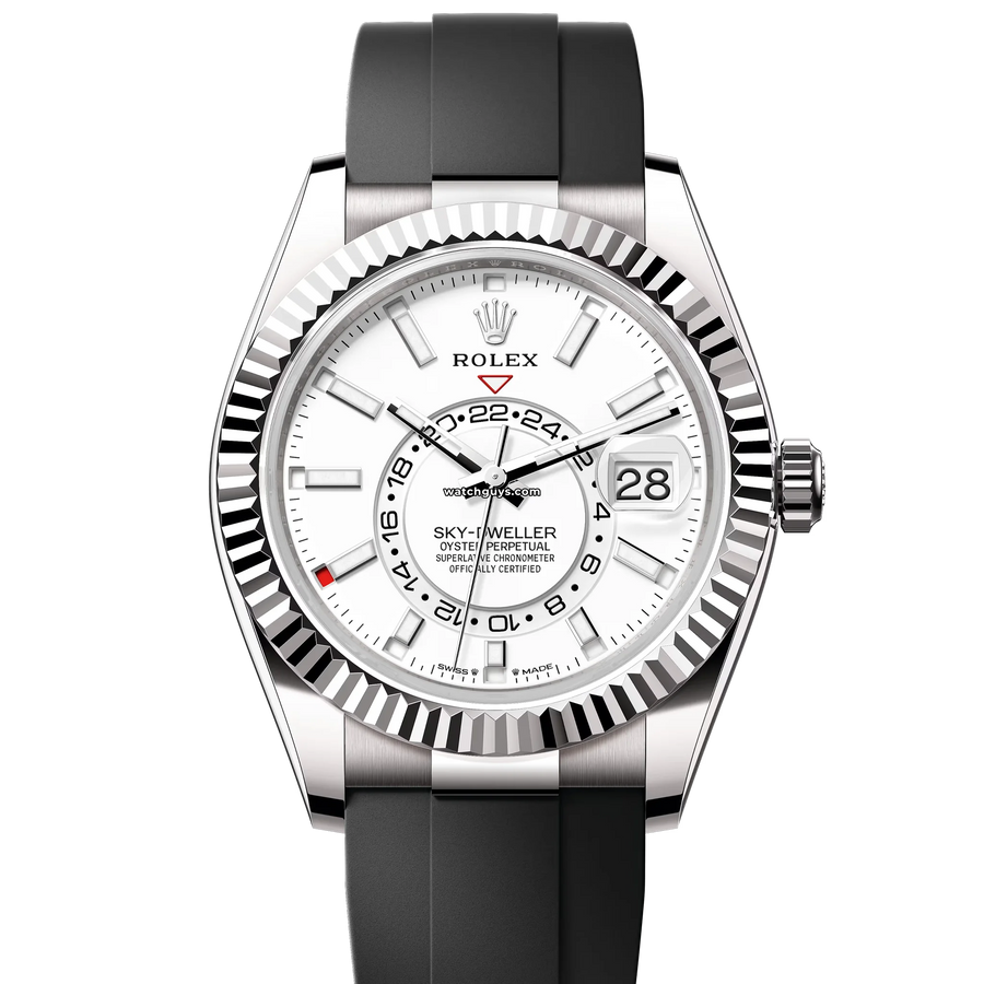Rolex Sky Dweller 336239 White Oysterflex White Gold Watches