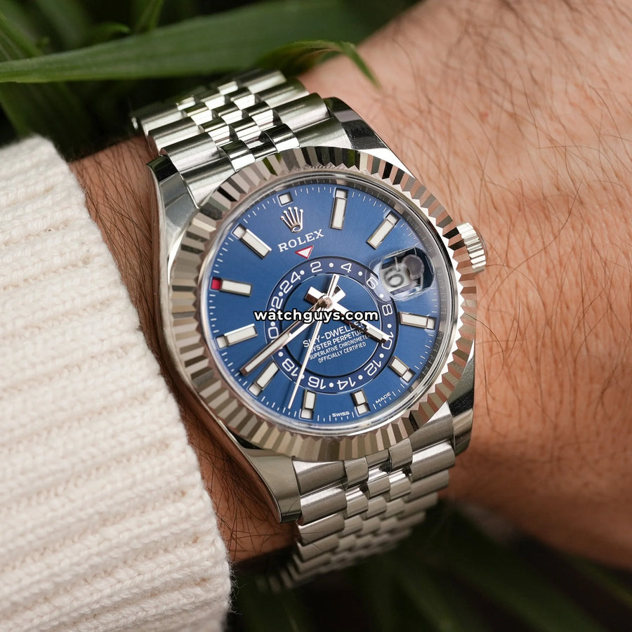 Rolex Sky-Dweller 326934 Blue Dial Jubilee 42mm – WatchGuys