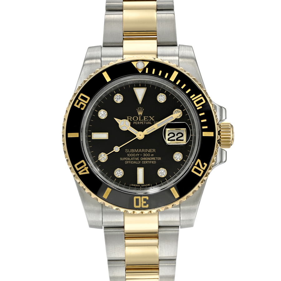 Rolex Submariner 116613LN Black Diamond Serti