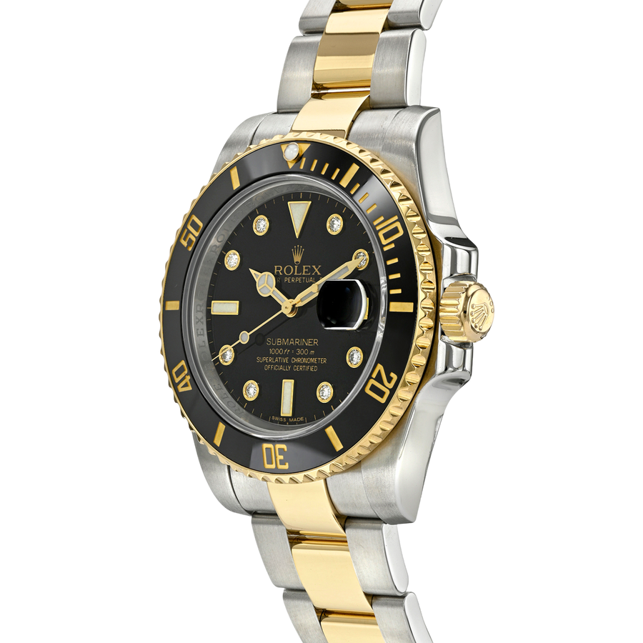 Rolex Submariner 116613LN Black Diamond Serti