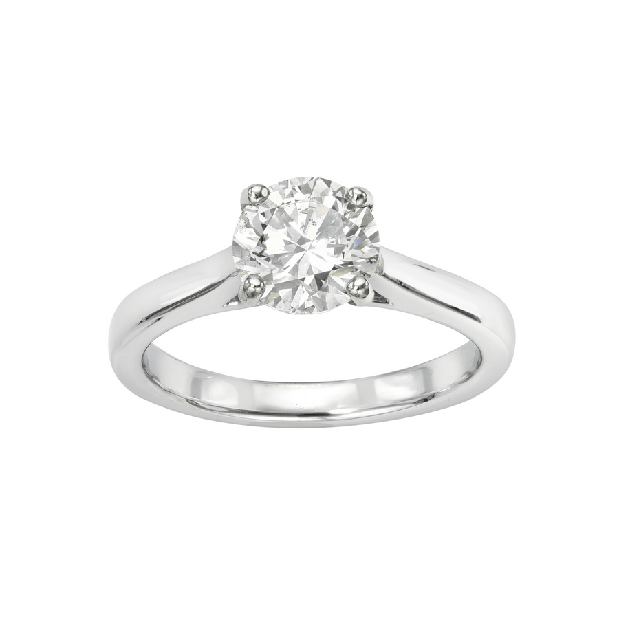 Solitaire Diamond Engagement Ring 1.30 Carat 14K White Gold