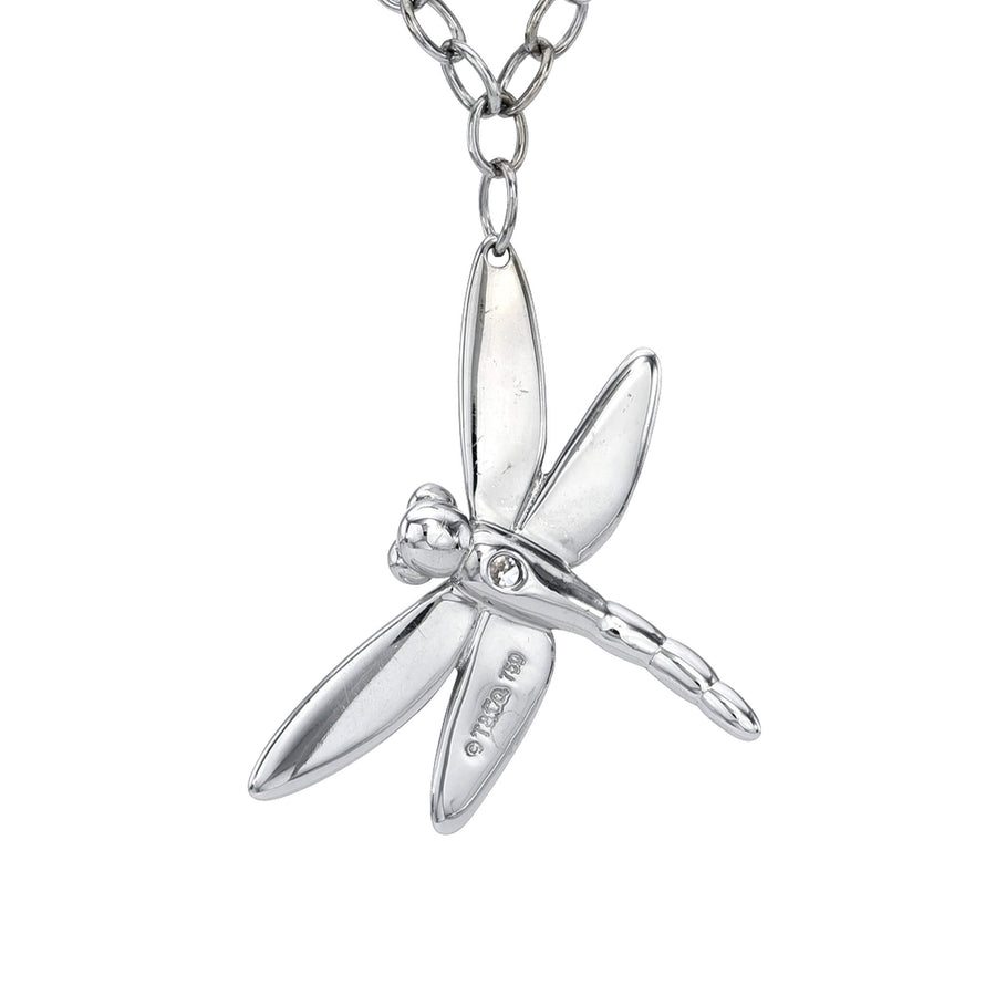 Tiffany & Co. Dragonfly Diamond Necklace 18K White Gold