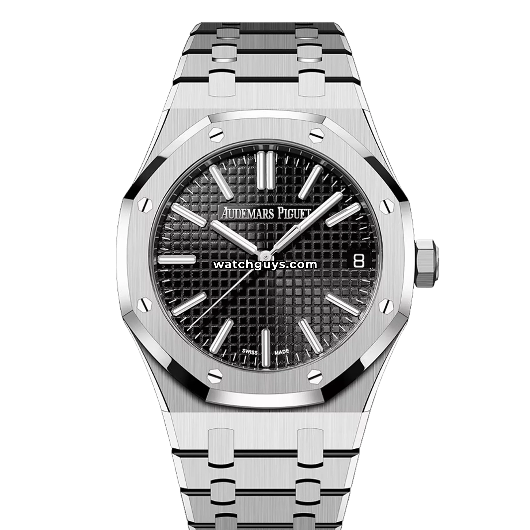 Audemars Piguet Royal Oak Selfwinding reference 15510ST in stainless steel with black Grande Tapisserie dial product photo from WatchGuys