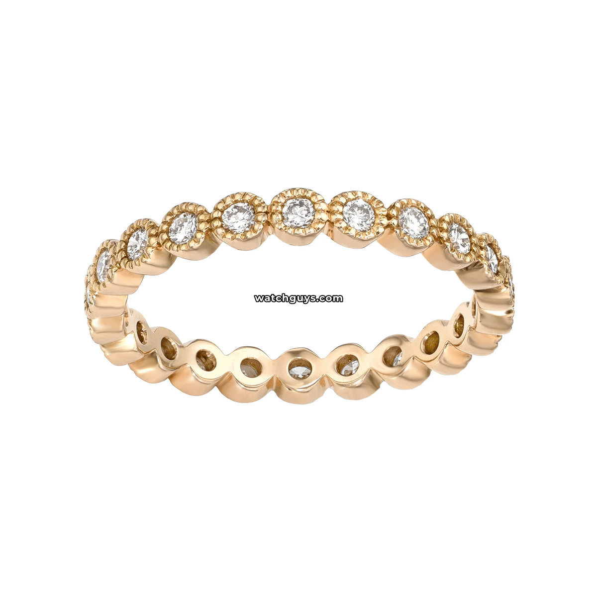 Bezel Set Diamond Eternity Ring 0.48 Carat TW 18k Yellow Gold – WatchGuys
