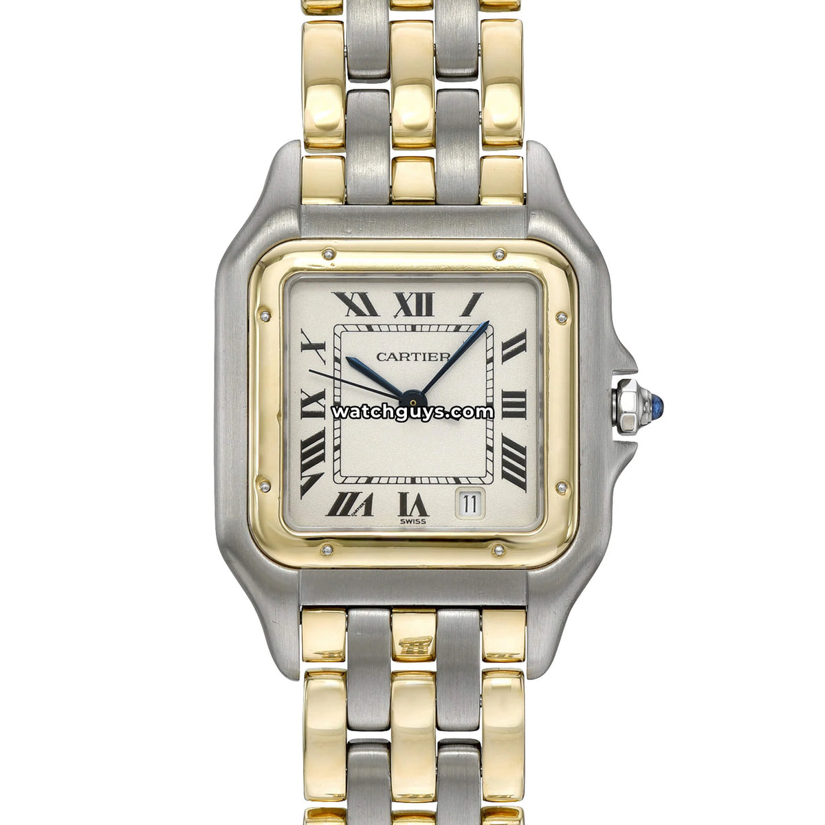 na.ma1220① Cartier Panthere Midsize 187949 Three Row Steel & Yellow Gold