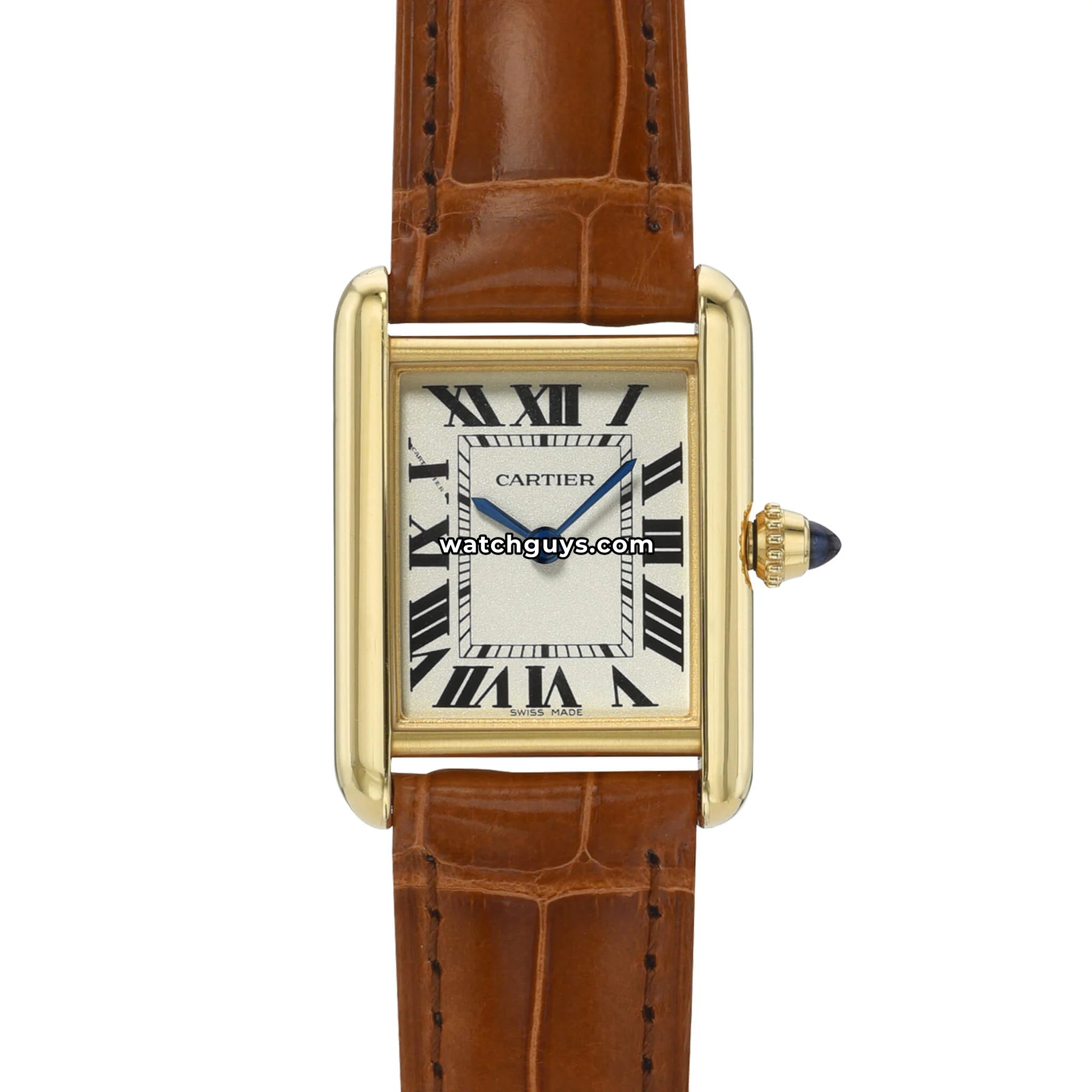 Cartier Tank Louis Cartier reference WGTA0176 in rose gold with grained dial on alligator strap product photo from WatchGuys