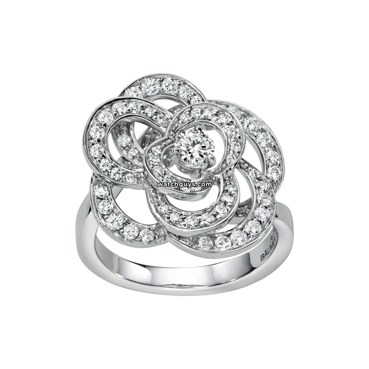 Chanel Fil De Camélia Diamond Ring 18K White Gold - Authentic 