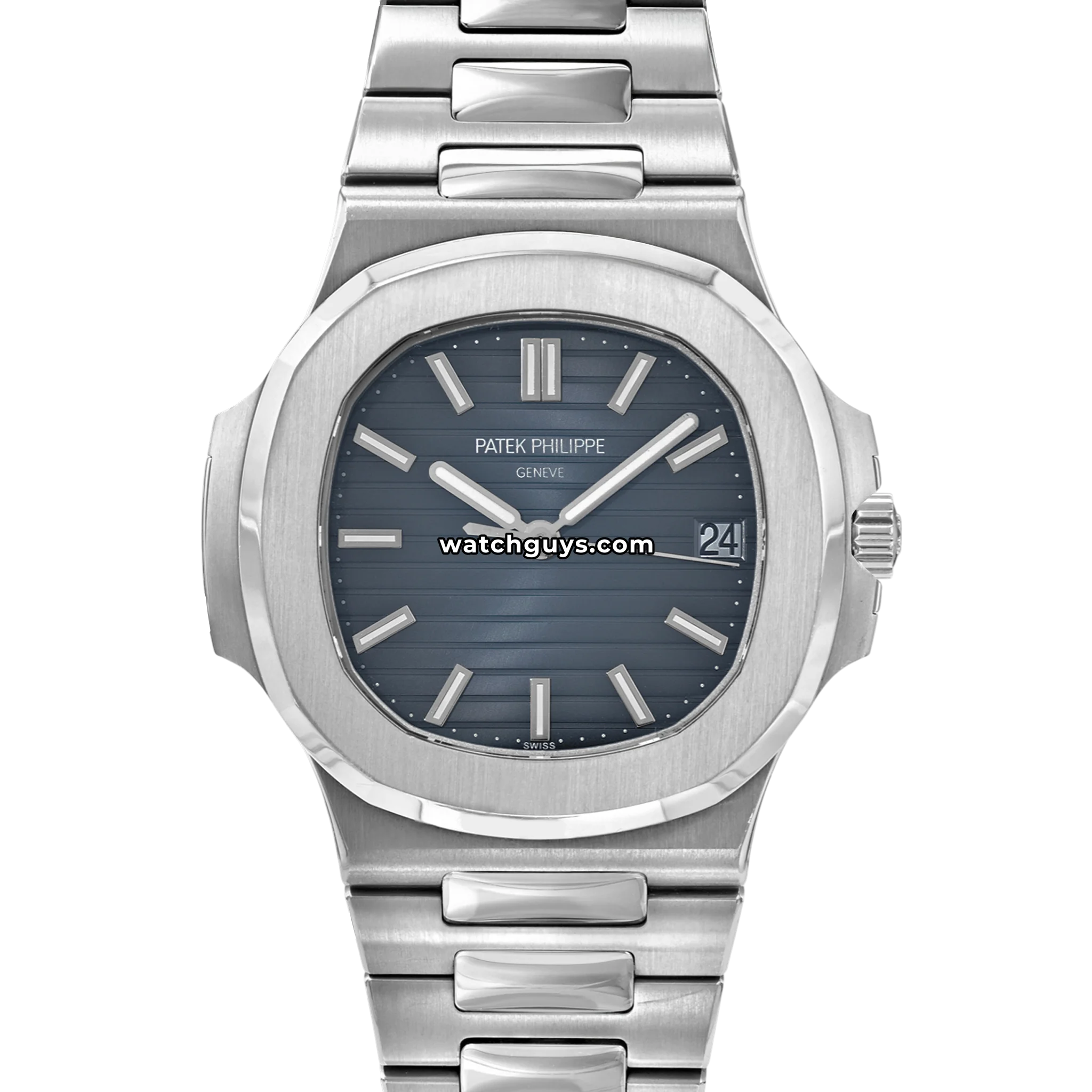 Patek Philippe Nautilus reference 5711/1A in stainless steel with sunburst blue dial product photo from WatchGuys