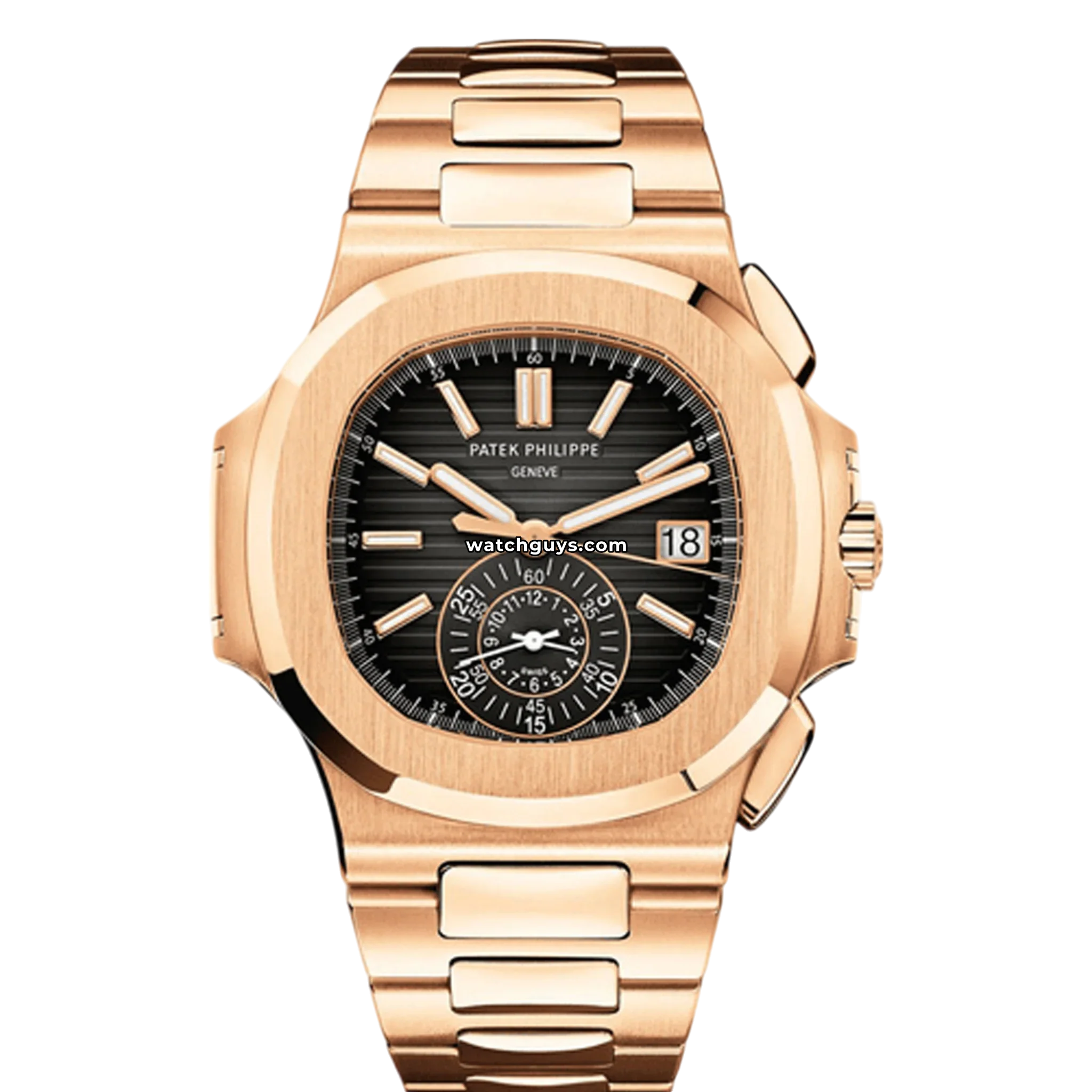 Patek Philippe Nautilus reference 5980/1R-001 with rose gold bracelet product photo from WatchGuys