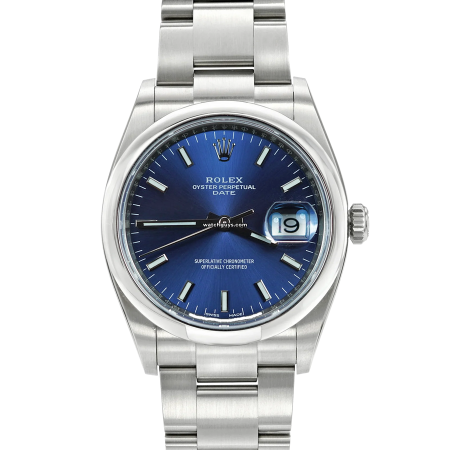 Rolex Date 115200 Blue Index Oyster Watches