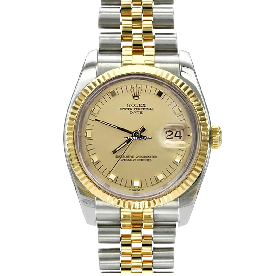 Rolex Date 15013 Champagne 18K Yellow Gold Watches