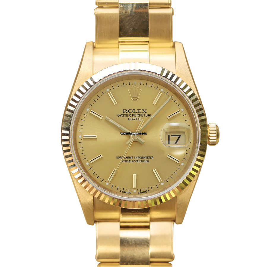 Rolex Date 15238 Champagne Oyster Watches