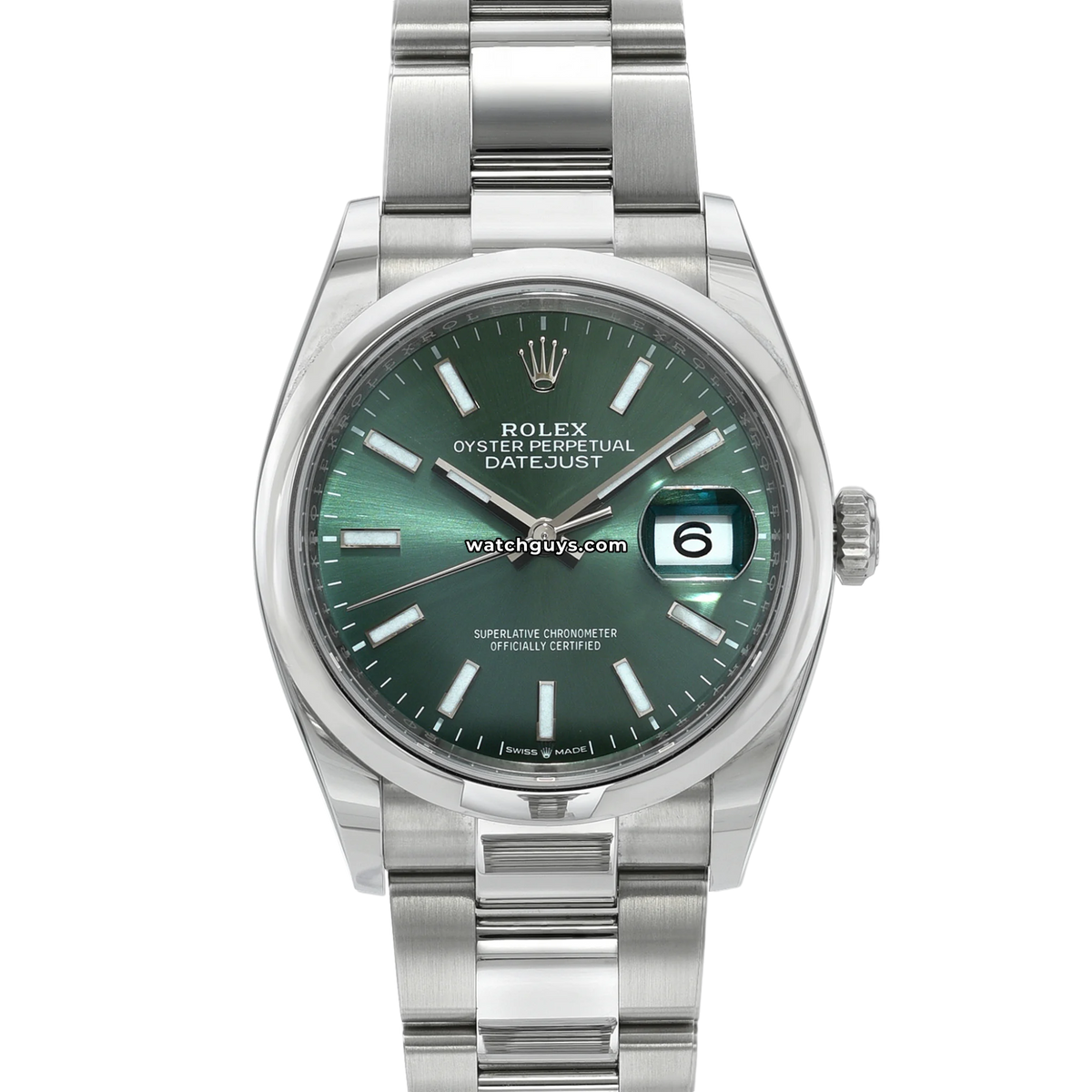 Rolex Datejust 126200 Mint Green 36mm Stainless Steel – WatchGuys