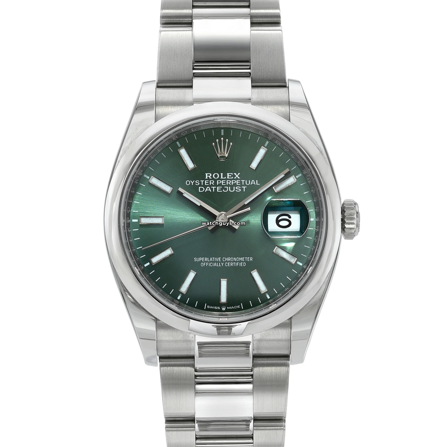 Rolex Datejust 126200 Mint Green Oyster Watches