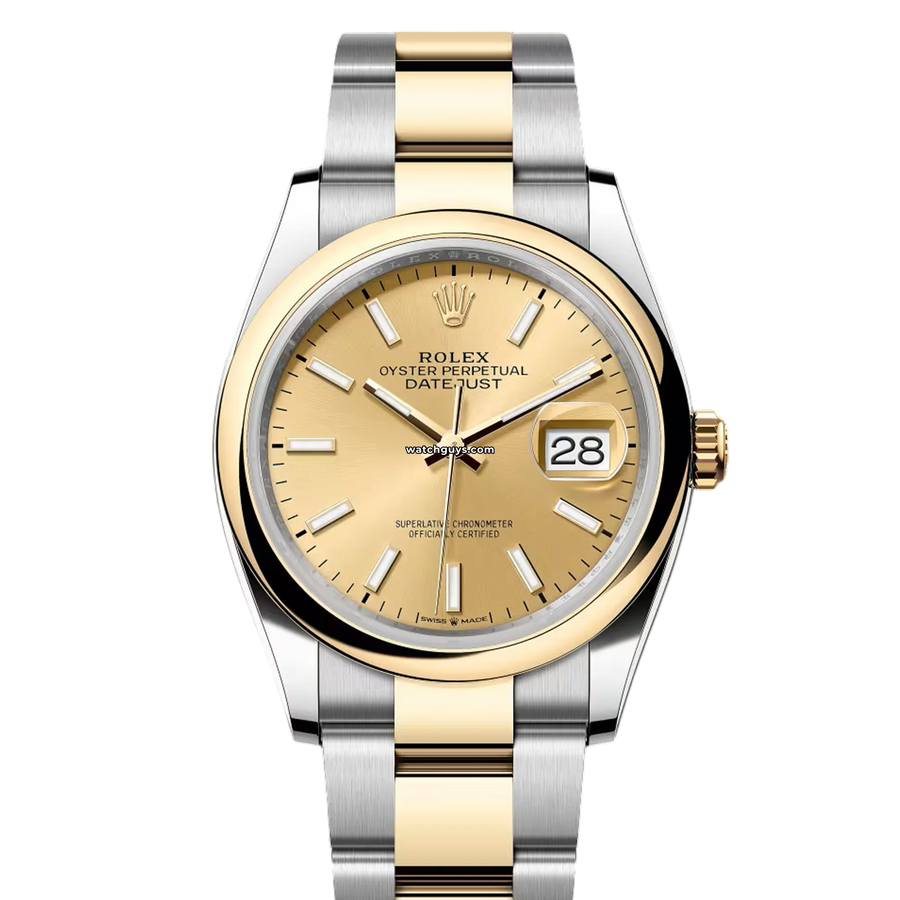 Rolex Datejust 126203 Champagne Index Oyster Watches