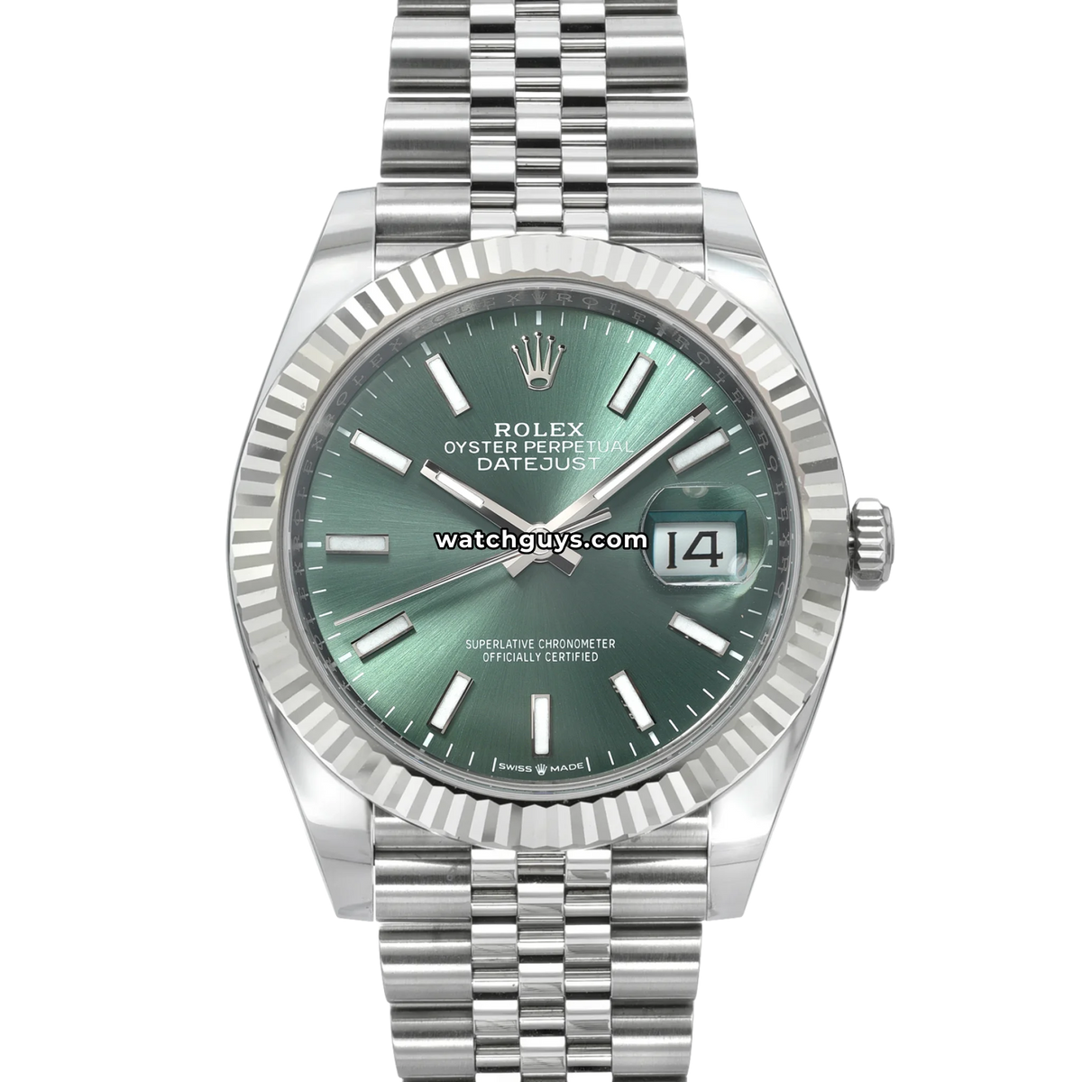 Rolex Datejust 126334 Mint Green Dial 41mm Stainless Steel Jubilee