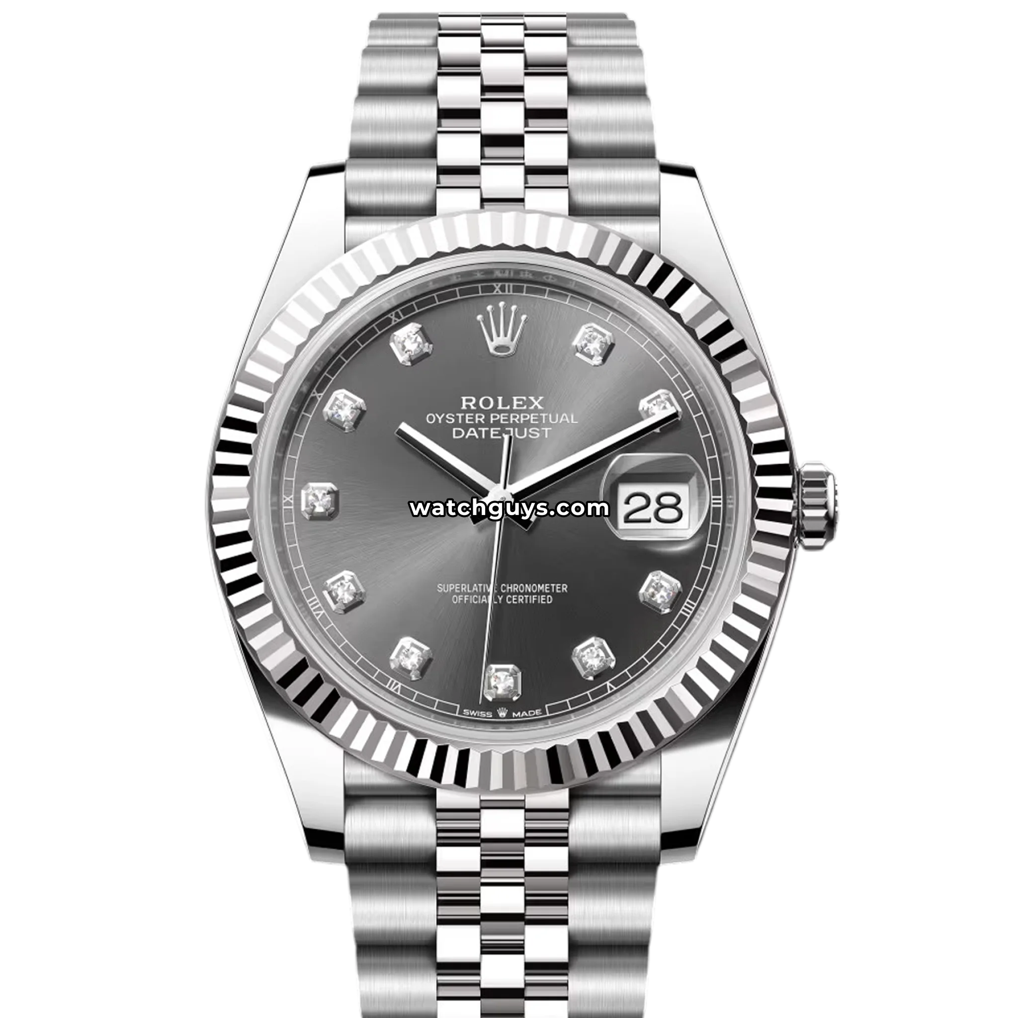 Rolex Datejust 126334 Rhodium Diamond Jubilee- 100% Authentic – WatchGuys