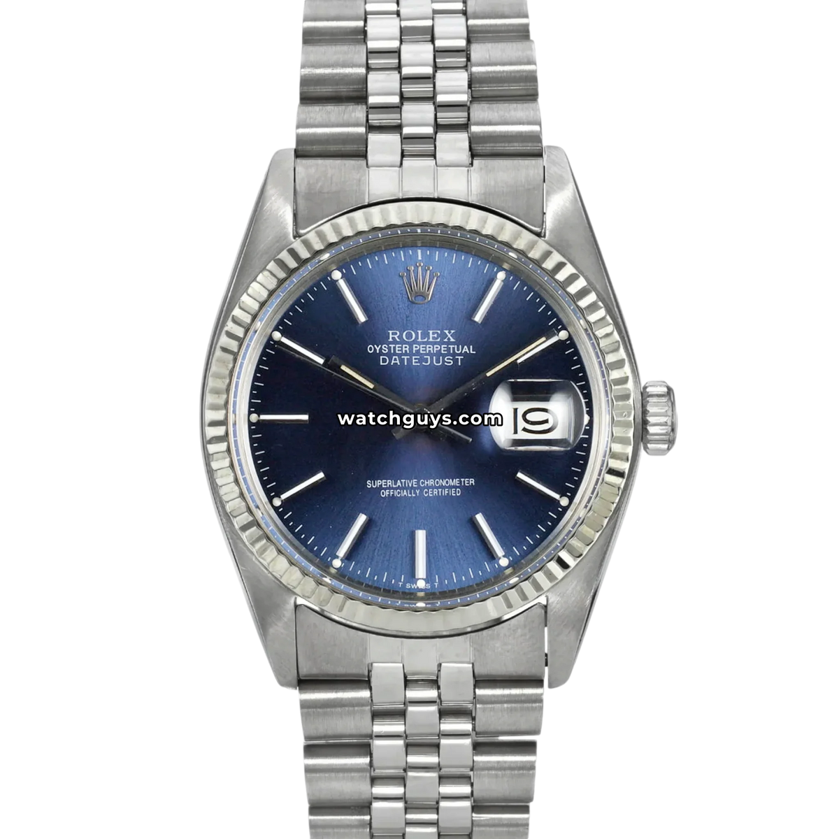 Rolex Datejust 16014 Blue 36mm Stainless Steel – WatchGuys