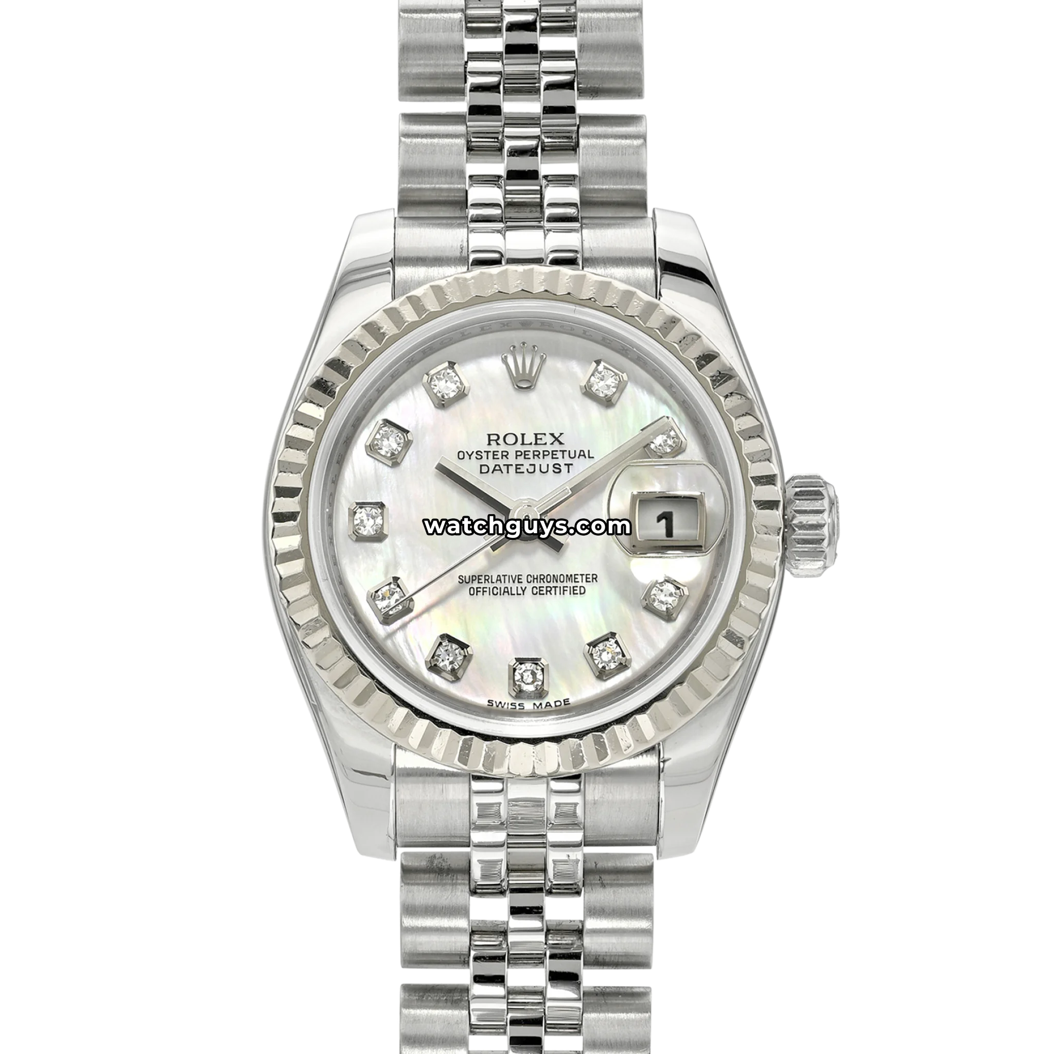 ロレックス 179174 コマ Rolex Datejust 179174 Pink MOP Diamond 26mm Jubilee – WatchGuys