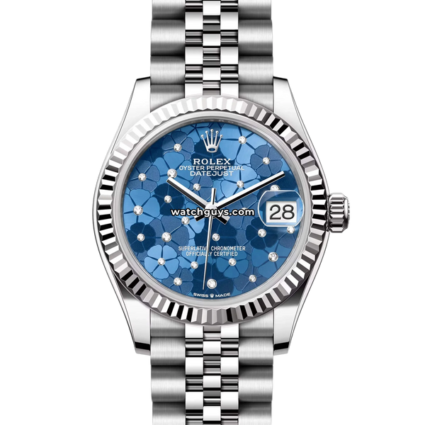 Rolex Datejust 278274 Azzurro Blue Floral Motif - 100% Authentic