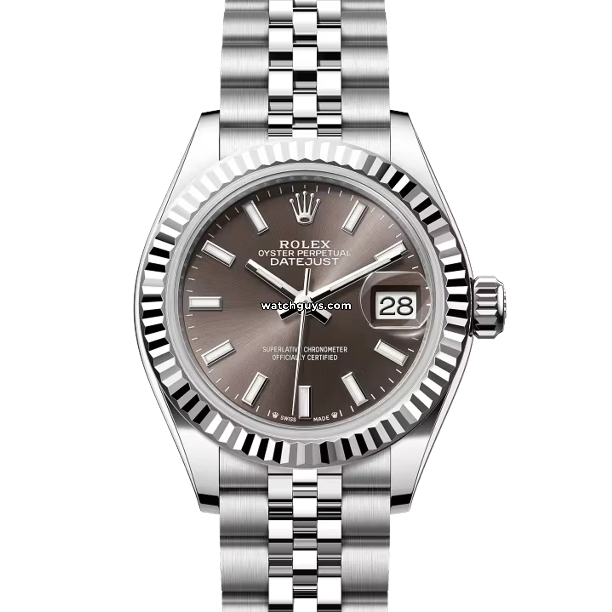 Rolex Datejust 279174 Dark Grey Index Jubilee 28mm Stainless Steel