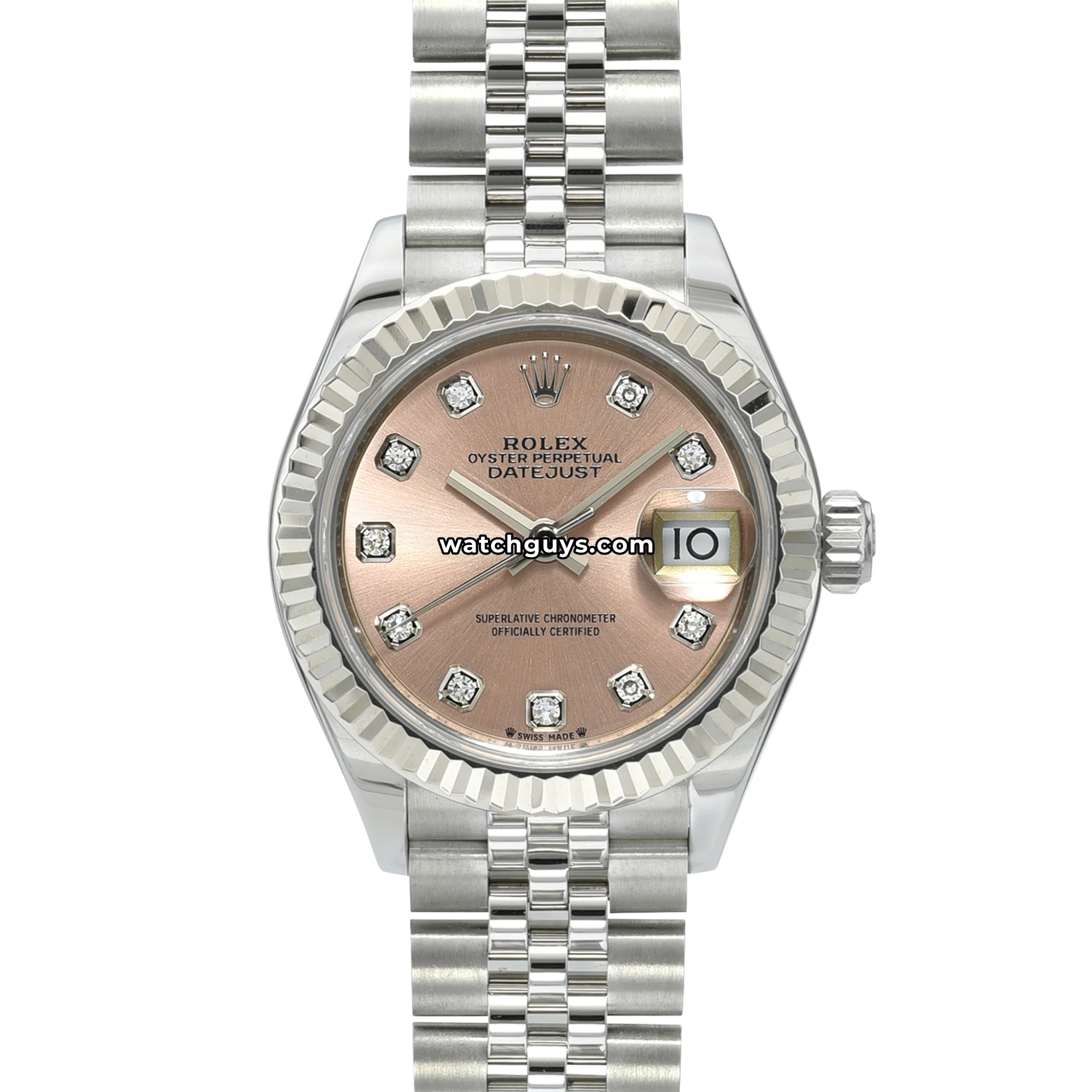 Rolex Datejust 279174 Pink Diamond 28mm Stainless Steel Jubilee