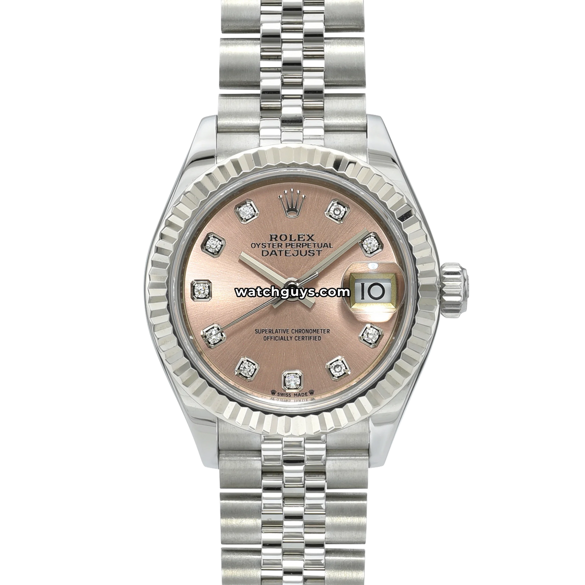 Rolex Datejust 279174 Pink Diamond 28mm Stainless Steel Jubilee