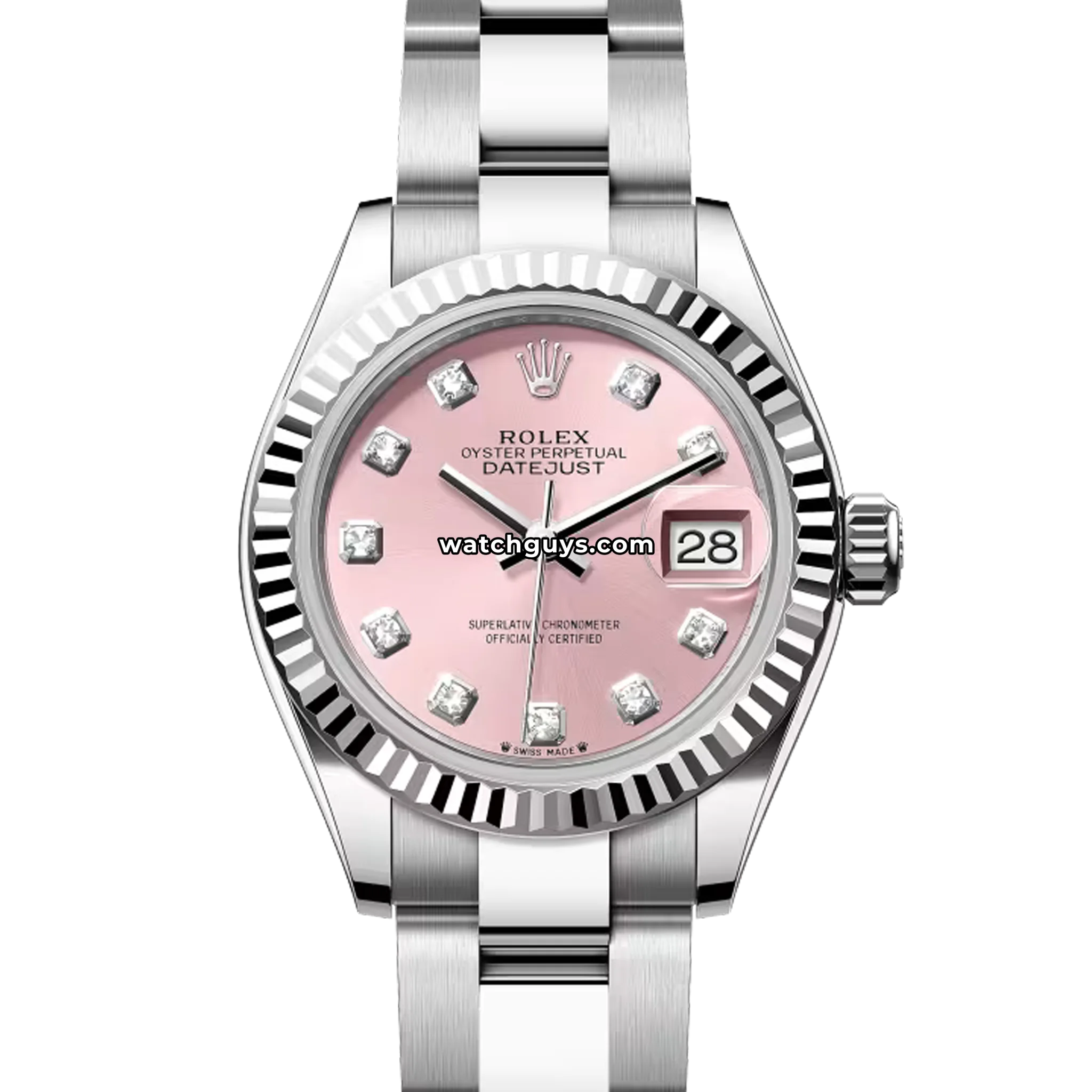 Rolex Datejust 279174 Pink Diamond Oyster 28mm Stainless Steel