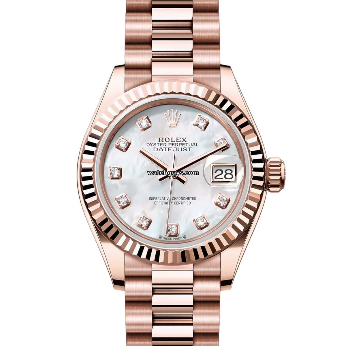 Rolex Datejust 279175 Mother of Pearl 18K Rose Gold – WatchGuys