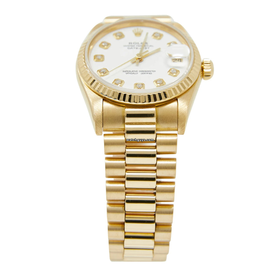 Rolex Datejust 68278 White Diamond President Watches