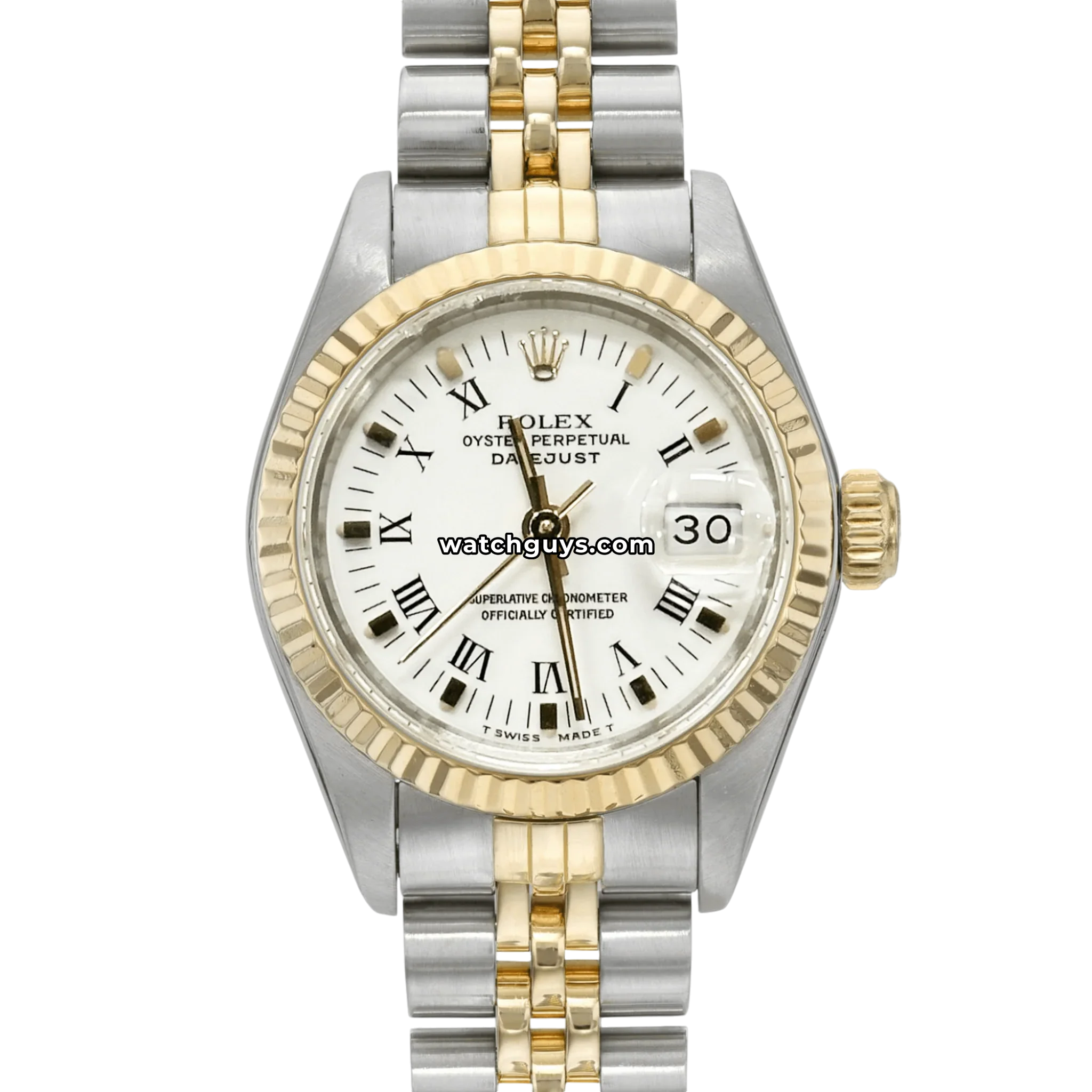 Rolex Datejust 69173 Two Tone White 26mm - 100% Authentic – WatchGuys Rolex Datejust 69173 Two Tone White 26mm - 100% Authentic – WatchGuys