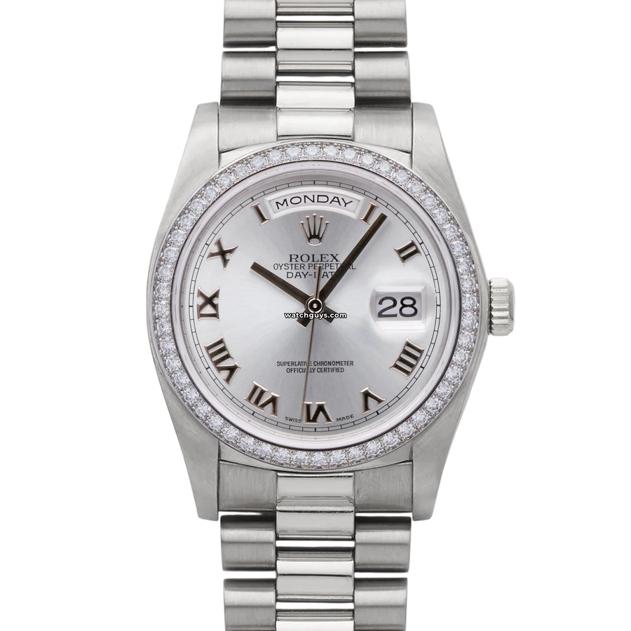 Rolex Day Date 118346 Silver Roman