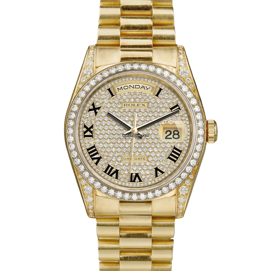 Rolex Day Date 118388 Diamond Paved Roman