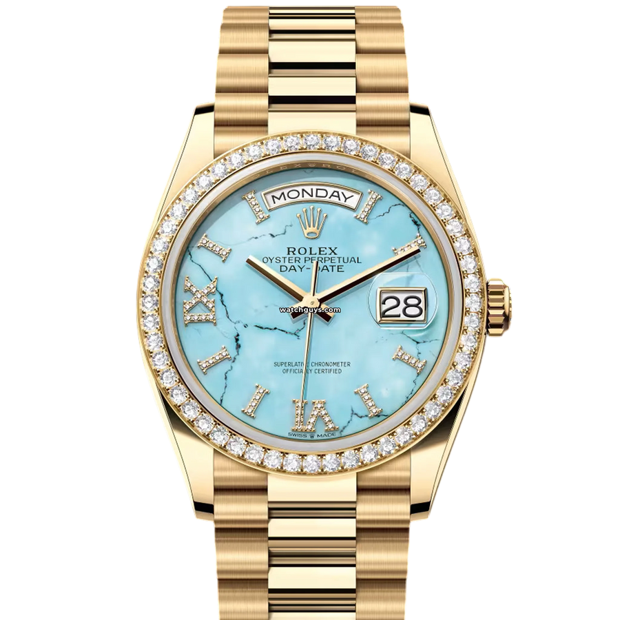 Rolex Day Date 128348RBR Turquoise Roman