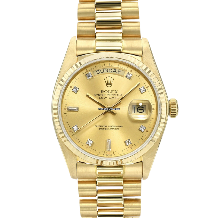 Rolex Day-Date 18038 Champagne Diamond Watches