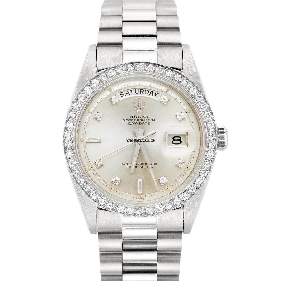 Rolex Day Date 1804 Silver Diamond