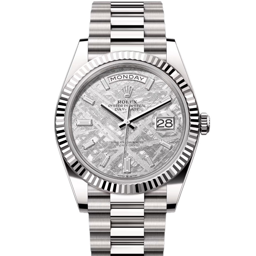 Rolex Day-Date 228239 Meteorite Diamond Baguette