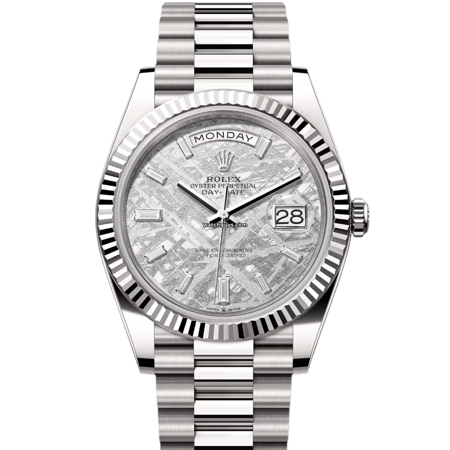 Rolex Day-Date 228239 Meteorite Diamond Baguette