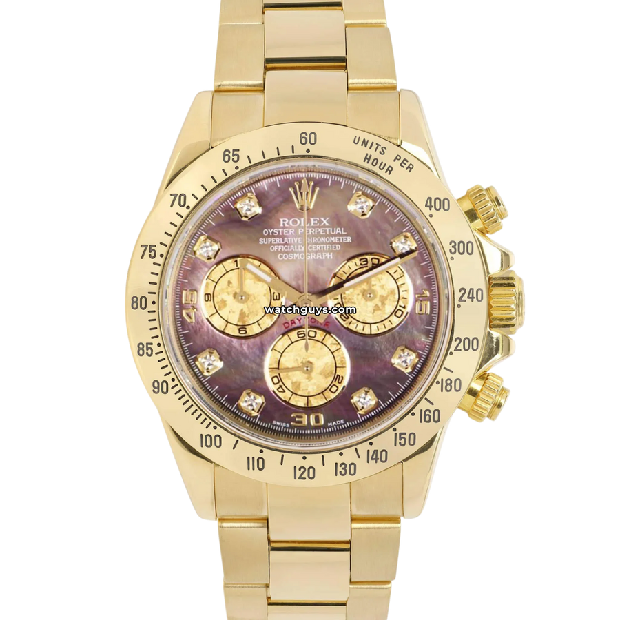 Rolex Daytona 116528 Black Mother of Pearl – WatchGuys Rolex Daytona 116528 Black Mother of Pearl – WatchGuys