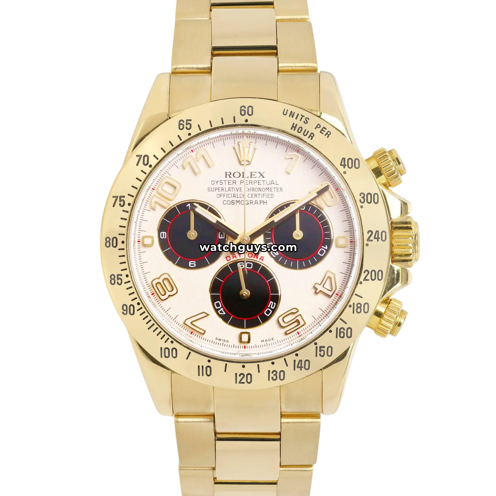 Rolex Daytona 116528 White Racing Dial 40mm 18K Yellow Gold