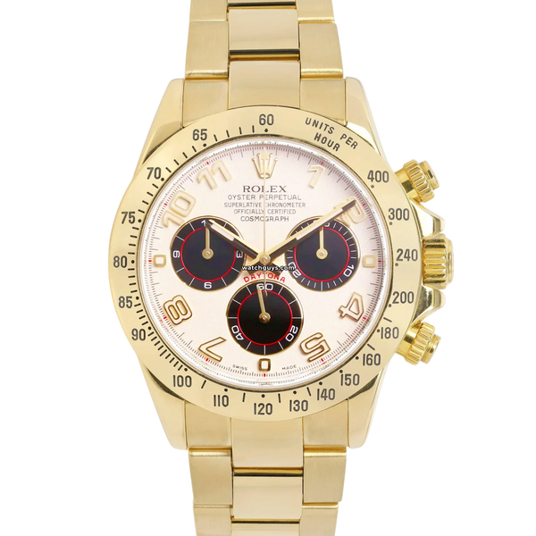 ダシタン Rolex Daytona 116528 White Racing Dial 40mm 18K Yellow Gold