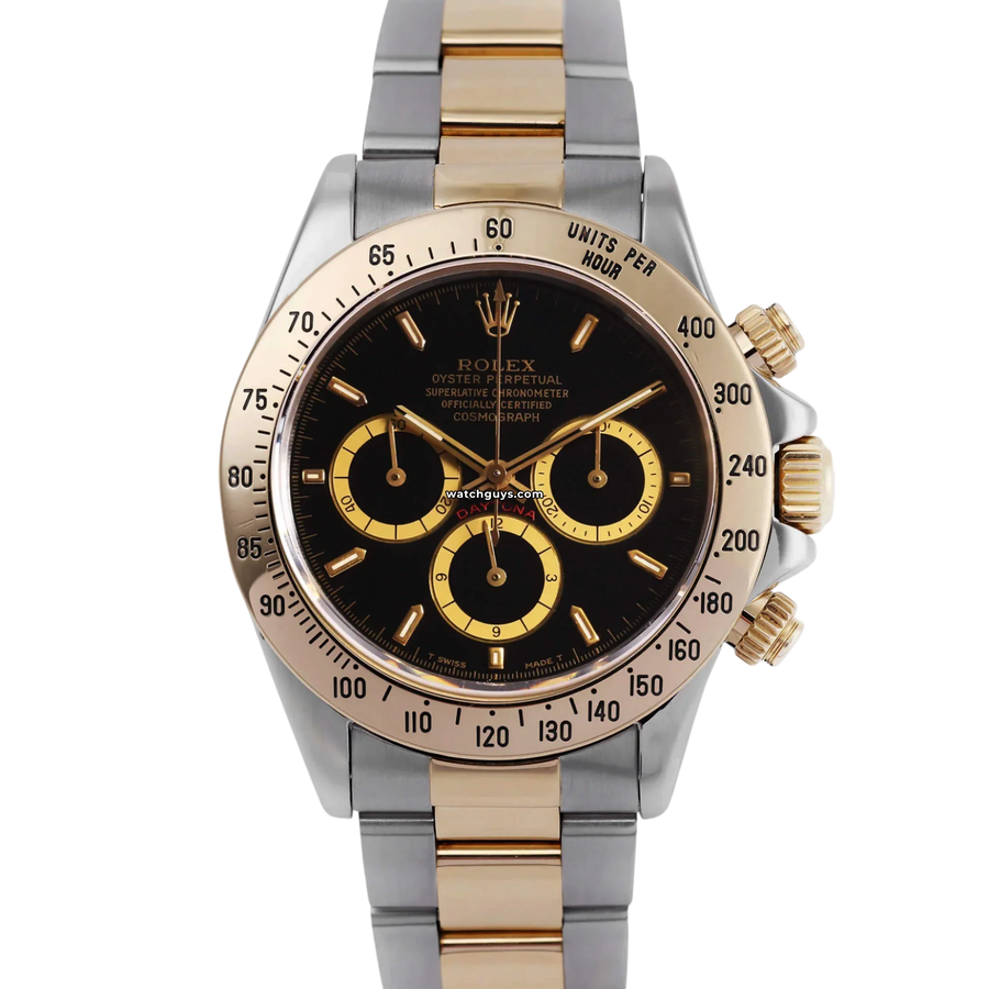 Rolex Daytona 16523 Black 40mm Two Tone – WatchGuys Rolex Daytona 16523 Black 40mm Two Tone – WatchGuys