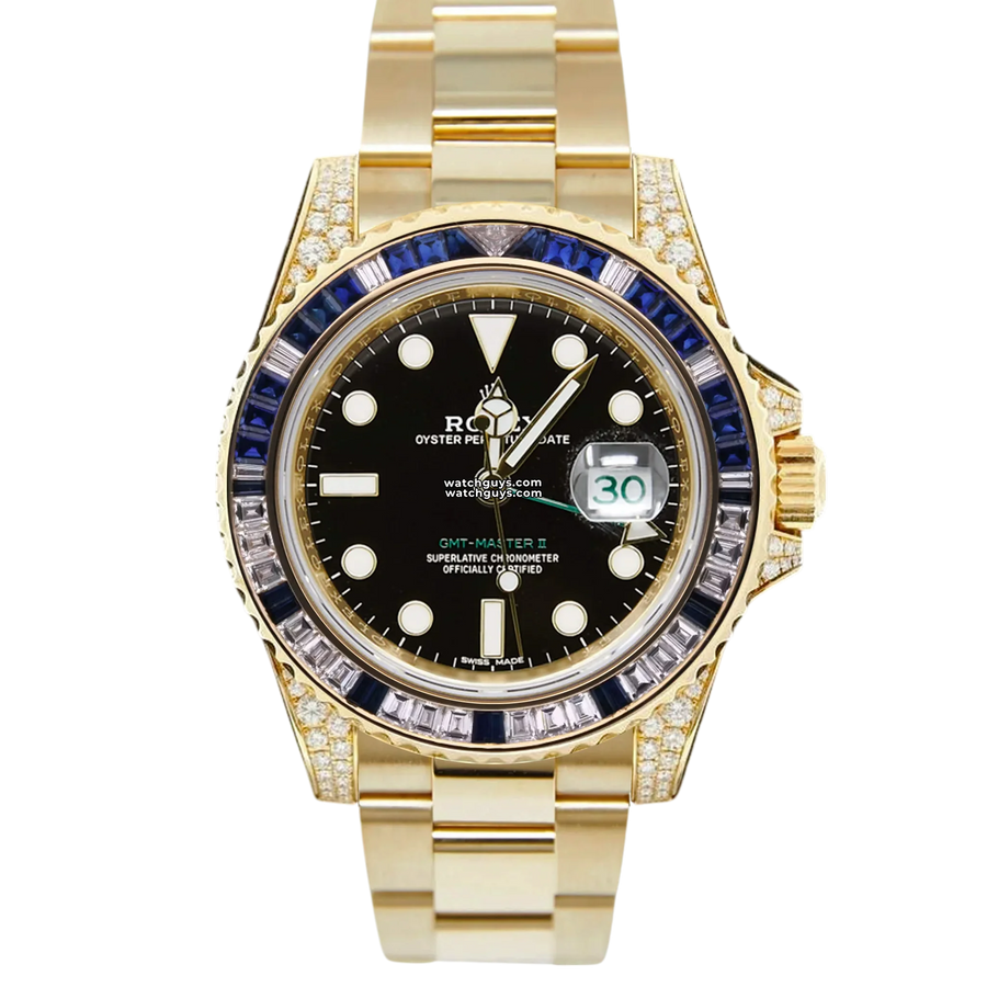 Rolex GMT Master II 116758SA 18K Yellow Gold Watches