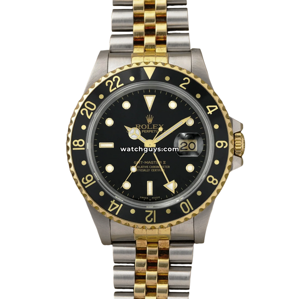 Rolex GMT-Master II 16713 Black 40mm Two Tone Jubilee – WatchGuys
