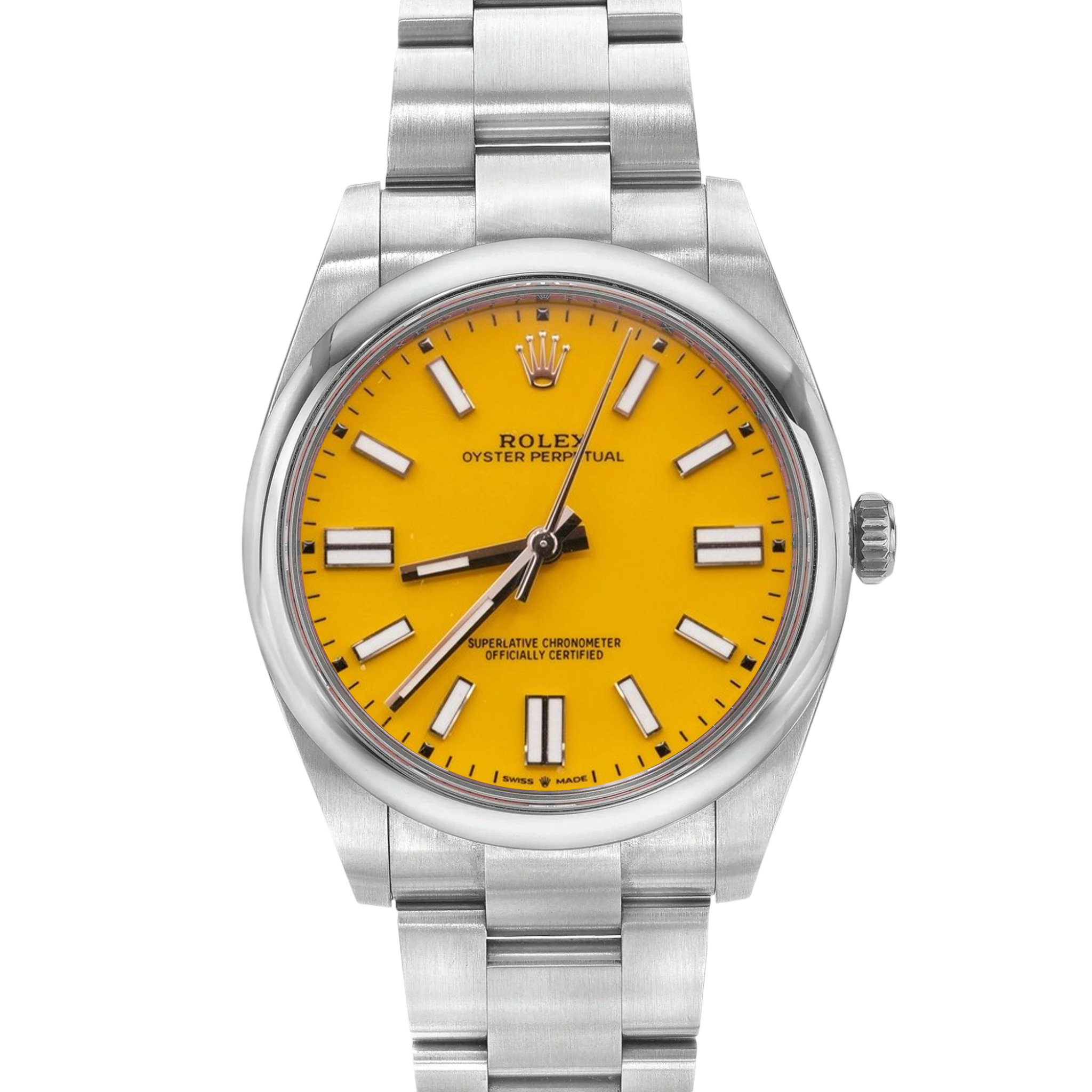 Rolex Oyster Perpetual 41 reference 124300 with yellow lacquer dial product photo from WatchGuys