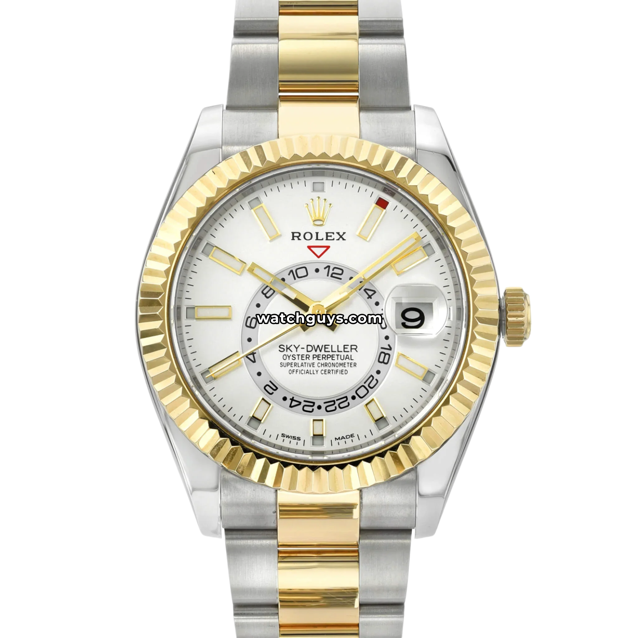 Rolex Sky-Dweller 326933 White Two Tone 42mm White Dial – WatchGuys