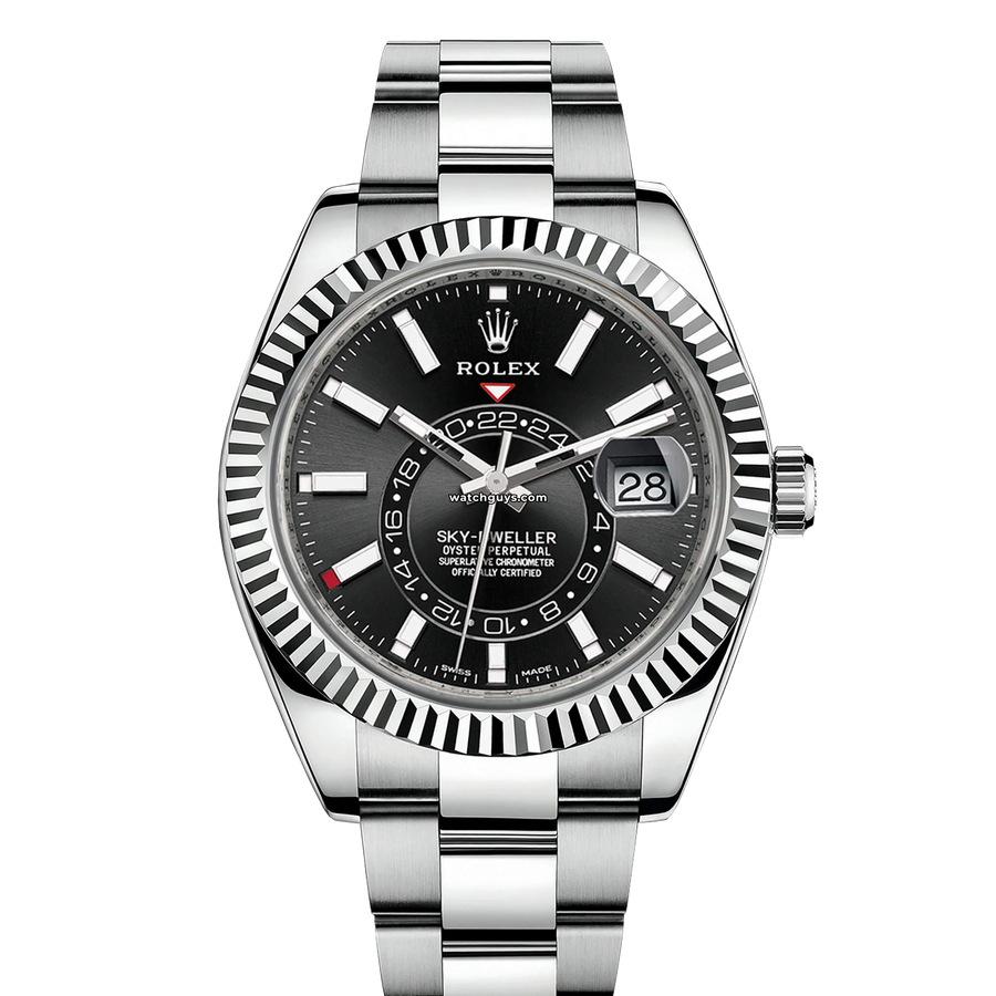 Rolex Sky Dweller 42 Black Dial Stainless Steel Oyster Mens Watch 336934