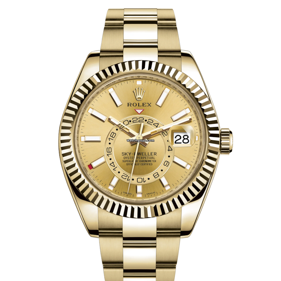 Rolex Sky Dweller 326938 Champagne Index Oyster Watches